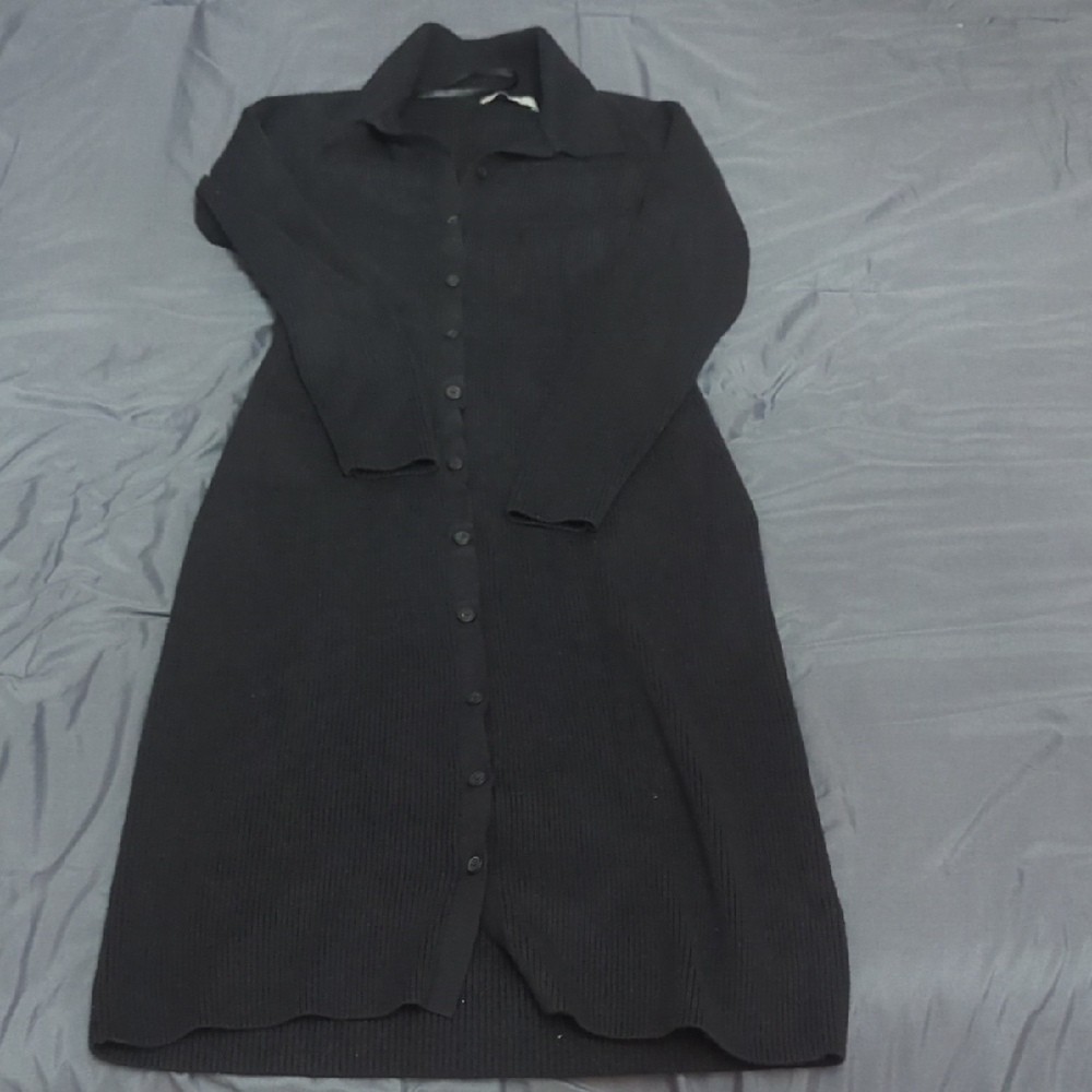 Elegant Black Button-Up Dress